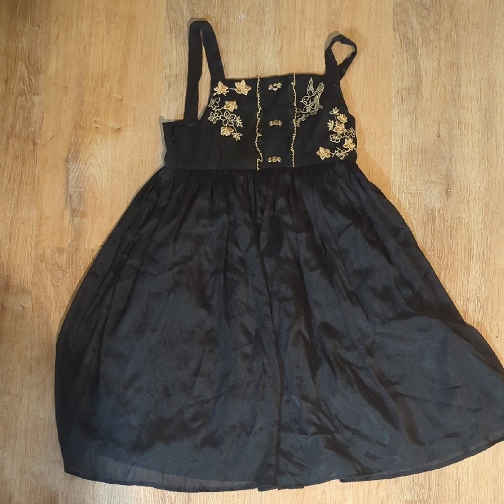 Elegant Black and Gold Kids Dress